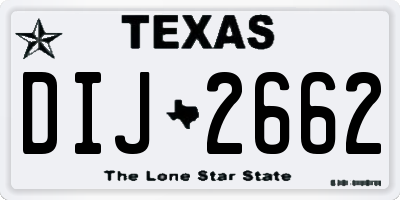 TX license plate DIJ2662