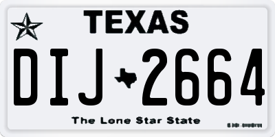 TX license plate DIJ2664