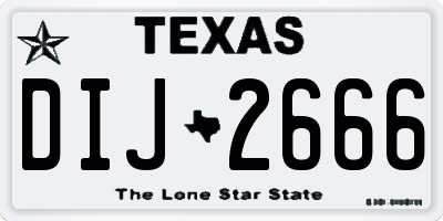 TX license plate DIJ2666