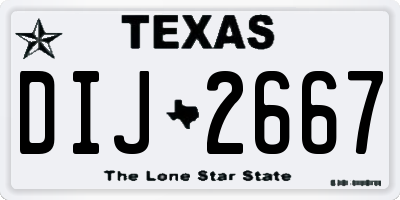 TX license plate DIJ2667