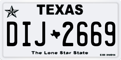 TX license plate DIJ2669