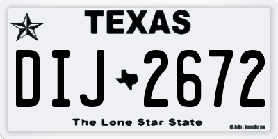 TX license plate DIJ2672