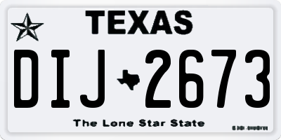 TX license plate DIJ2673