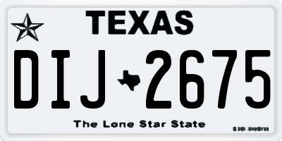 TX license plate DIJ2675