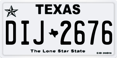 TX license plate DIJ2676