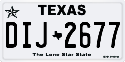 TX license plate DIJ2677