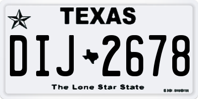 TX license plate DIJ2678