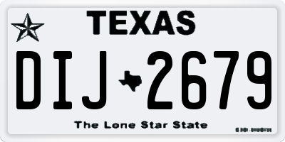 TX license plate DIJ2679