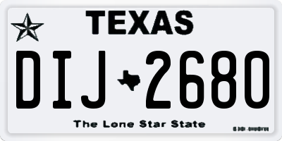 TX license plate DIJ2680