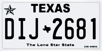 TX license plate DIJ2681
