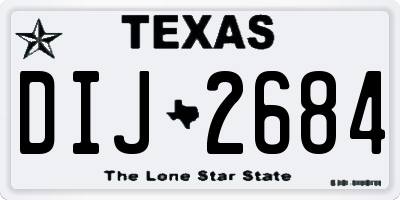 TX license plate DIJ2684