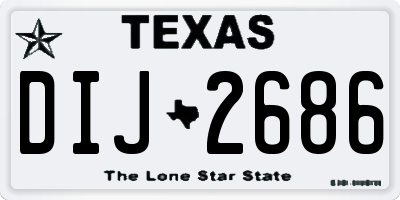 TX license plate DIJ2686