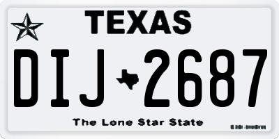 TX license plate DIJ2687