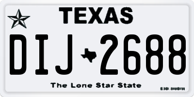 TX license plate DIJ2688