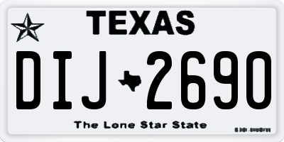 TX license plate DIJ2690