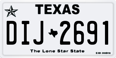TX license plate DIJ2691