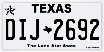 TX license plate DIJ2692