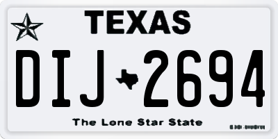 TX license plate DIJ2694