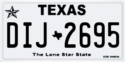 TX license plate DIJ2695