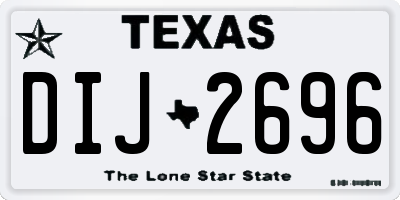 TX license plate DIJ2696