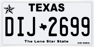 TX license plate DIJ2699