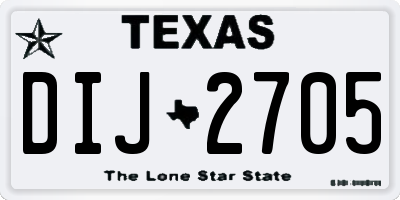 TX license plate DIJ2705