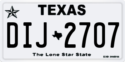 TX license plate DIJ2707