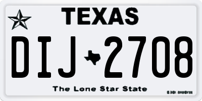 TX license plate DIJ2708