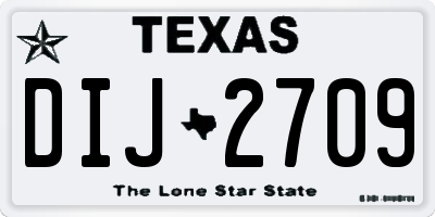 TX license plate DIJ2709