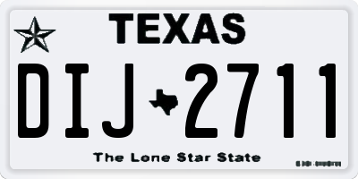 TX license plate DIJ2711