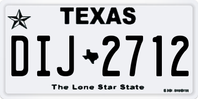 TX license plate DIJ2712