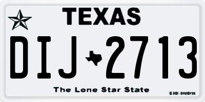 TX license plate DIJ2713