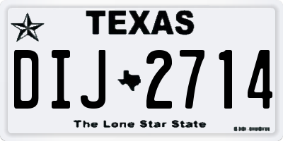 TX license plate DIJ2714