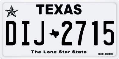 TX license plate DIJ2715