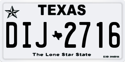 TX license plate DIJ2716