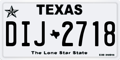 TX license plate DIJ2718