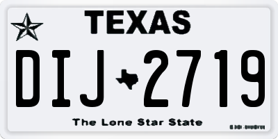 TX license plate DIJ2719