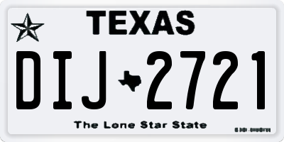 TX license plate DIJ2721