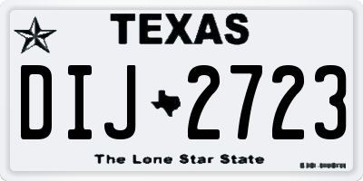 TX license plate DIJ2723