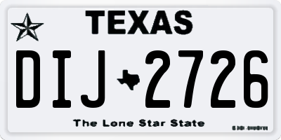 TX license plate DIJ2726