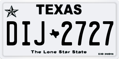 TX license plate DIJ2727
