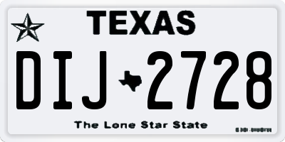 TX license plate DIJ2728