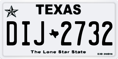 TX license plate DIJ2732