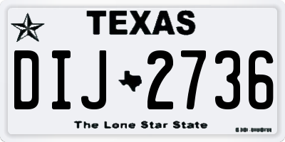 TX license plate DIJ2736