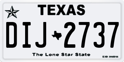 TX license plate DIJ2737