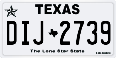 TX license plate DIJ2739