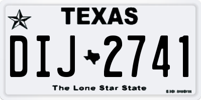 TX license plate DIJ2741