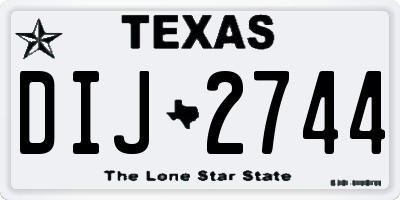 TX license plate DIJ2744