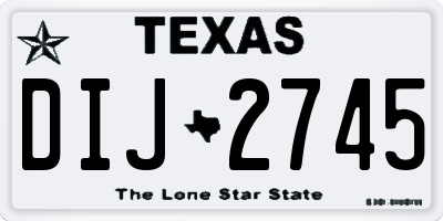 TX license plate DIJ2745