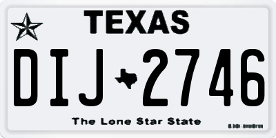 TX license plate DIJ2746